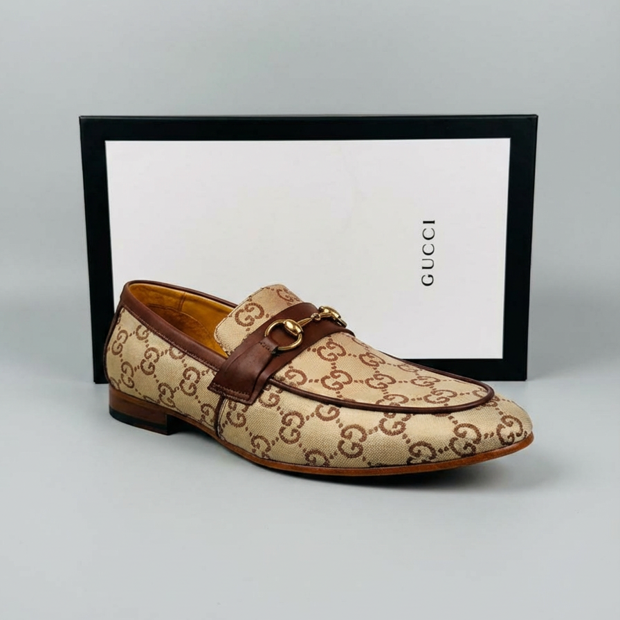 Sapato Loafer Social Gucci Italy em Tecido