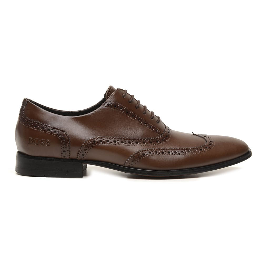 Sapato Social Brogue Boss Café em Couro