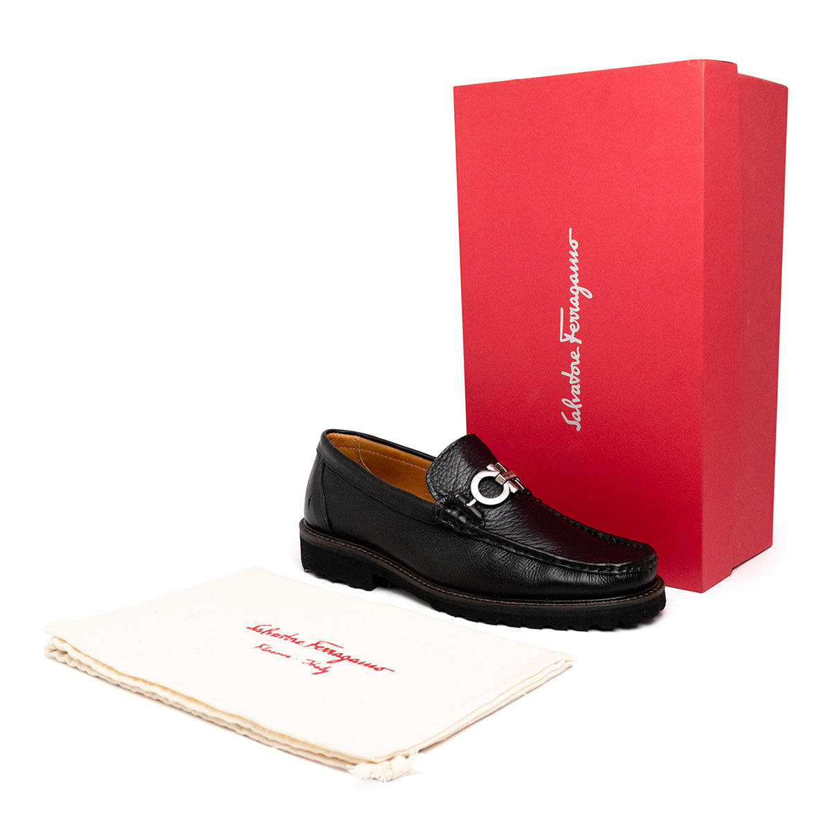 Mocassim Ferragamo David em Couro