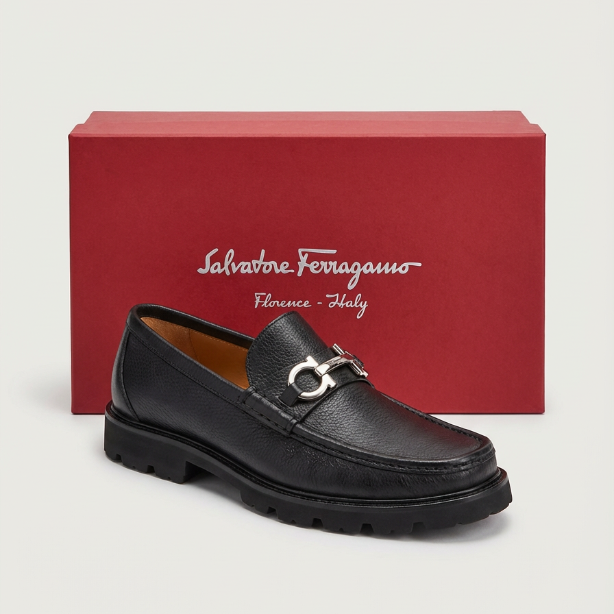 Loafer Ultra Leve SF Italy Preto Metal Níquel
